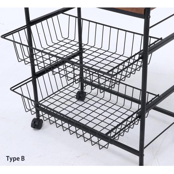 ヴィンテージスタイル キッチンラック サイドテーブル ワゴンラック