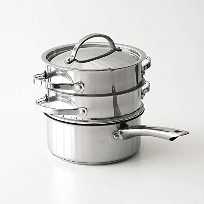 マイヤー (MEYER) ナイス4ピースセット PM-4S ガス火 IH対応 | 炒め 揚げ 蒸し ボール ザル