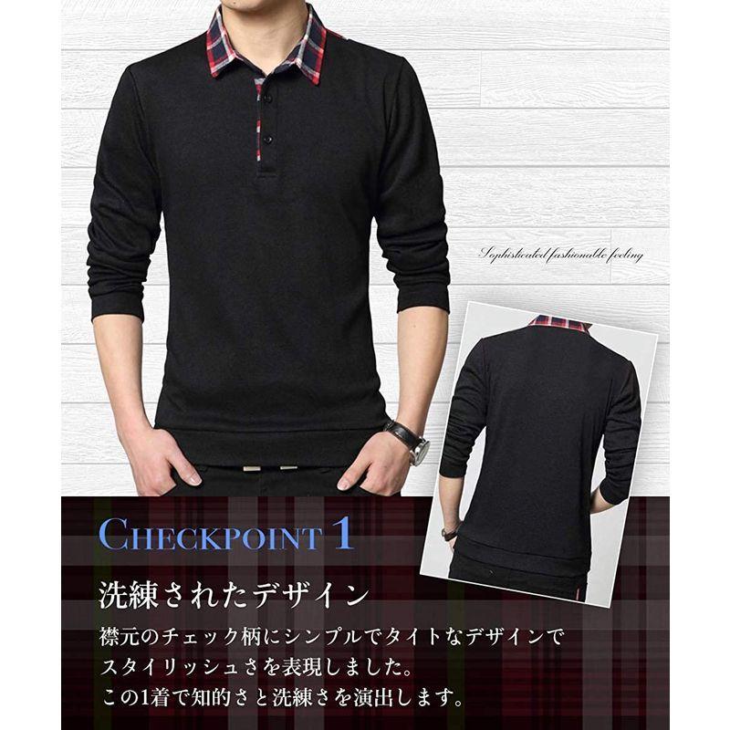 人気沸騰 メンズウエア ガナタ チェック カラー ポロシャツ 長袖 襟付き カジュアル スポーツ ゴルフ 大人 お洒落 トップス 普段着 着回し 大人服 シンプルポ Www Threeriversofs Com