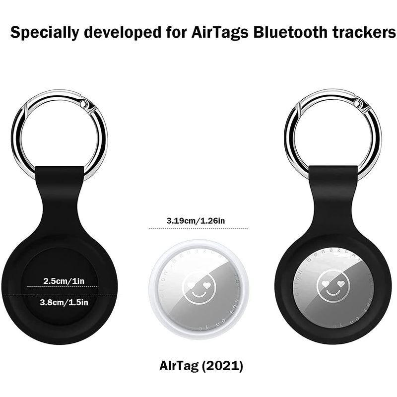 AirTag ケース シリコン 白 エアータグ ホルダー カラビナ付 ピンク