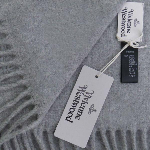 Vivienne Westwood ライトグレー マフラー EMBROIDERED LOGO マフラー(グレー)（メンズ）（1244952018