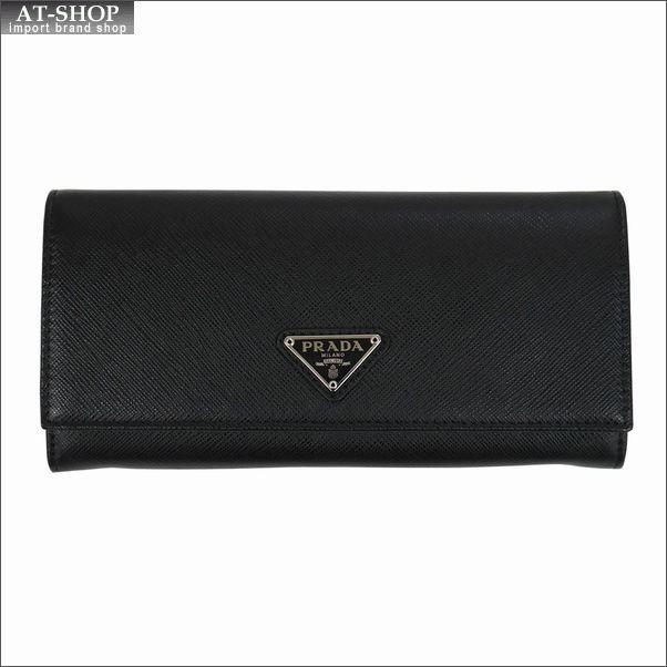 PRADA プラダ 財布サイフ サフィアーノ パスケース付き 二つ折り長財布 ブラック/シルバー 1MH132 F0632 NERO ACCIAIO QHH SAFFIANO TRIANGOLO｜at-shop