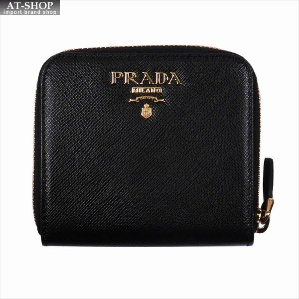 PRADA プラダ 財布サイフ サフィアーノ 二つ折り財布 1ML522 F0002 / NERO  QWA / SAFFIANO METAL ブラック｜at-shop