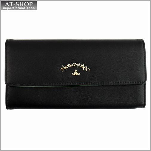 Vivienne Westwood ヴィヴィアン・ウェストウッド 財布サイフ 二つ折り長財布 ブラック 321233 BLACK｜at-shop