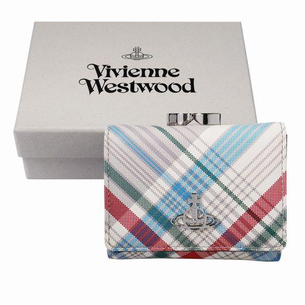 ヴィヴィアン財布 三つ折り財布(小銭ガマ口) レディース Vivienne Westwood ヴィヴィアンウェストウッド NO,15 SAFFIANO PRINT O101 MADRAS CHECK プレゼント｜at-shop｜07
