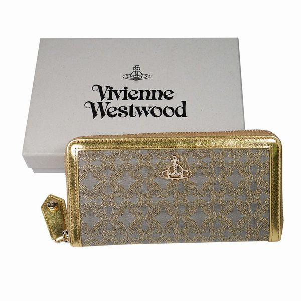 ヴィヴィアン財布 ラウンドファスナー長財布 レディース Vivienne Westwood ヴィヴィアンウェストウッド NO,15 RE-JACQUARD ORBORAMA CLASSIC R401 GOLD/GREY｜at-shop｜05