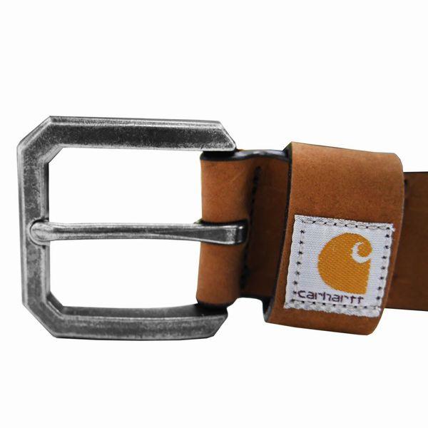 カーハート ベルト Carhartt メンズ レザーベルト 牛革 Saddle Leather Belt 36インチ(ウエスト86-96cm) ブラウン/ガンメタル｜at-shop｜02