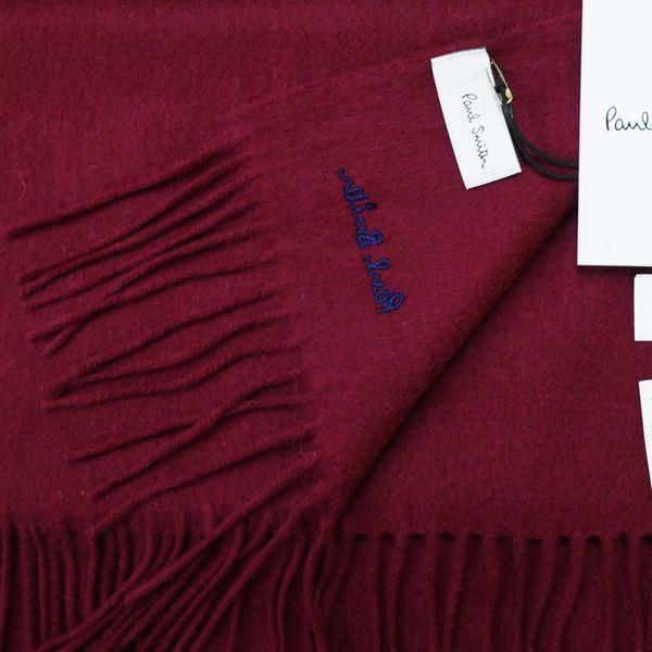 ポールスミス マフラー Paul Smith ポール・スミス SCARF PLAIN WOOL メンズ ストール 無地 ラムズウール Burgundy｜at-shop｜02