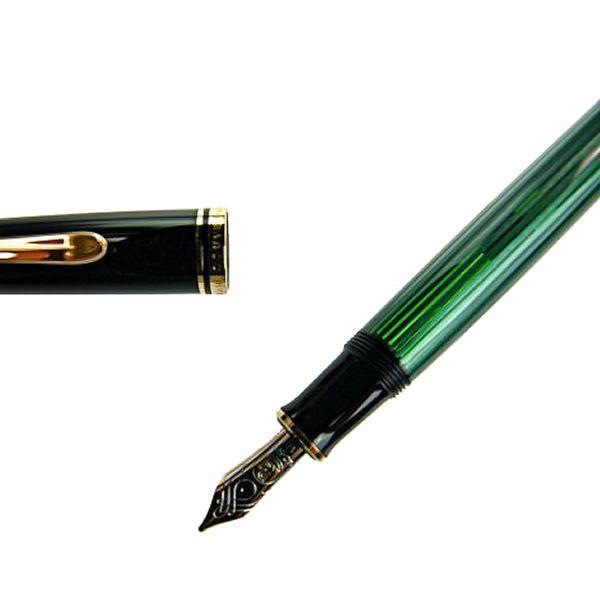 ペリカン スーベレン 万年筆 M600 ペン先 M 14K 緑縞 グリーン