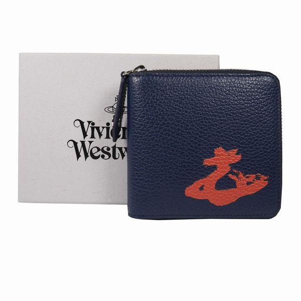 ヴィヴィアン財布 ヴィヴィアンウェストウッド 二つ折り財布(開閉ファスナー) Vivienne Westwood MELIH NAVY/ORANGE 特価セール 63％OFF｜at-shop｜08