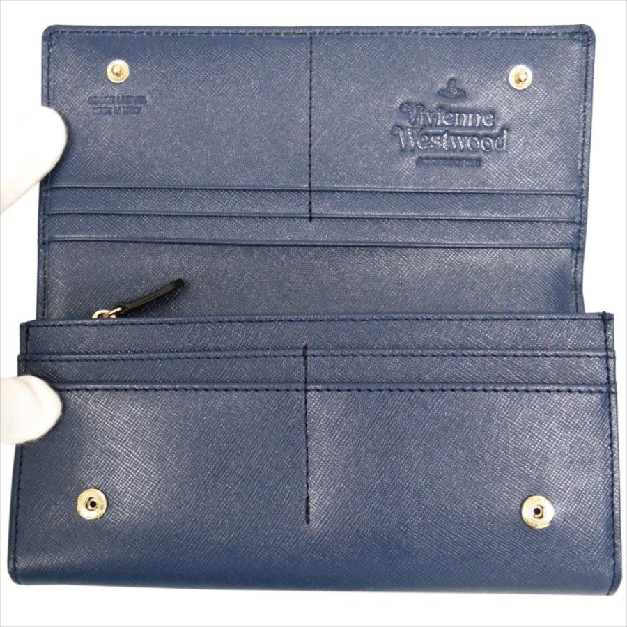 Vivienne Westwood ヴィヴィアン・ウェストウッド 財布サイフ NO,8 OPIO SAFFIANO 二つ折り長財布 32.1409 BLUE 18SS ブルー｜at-shop｜02
