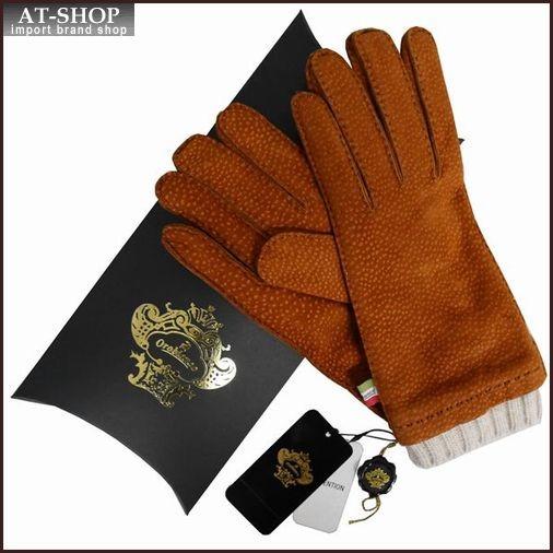 高級素材使用ブランド OROBIANCO オロビアンコ 手袋 メンズ グローブ カピバラ ORM-1412 CAMEL ブラウン サイズ：8（23ｃｍ） 手袋