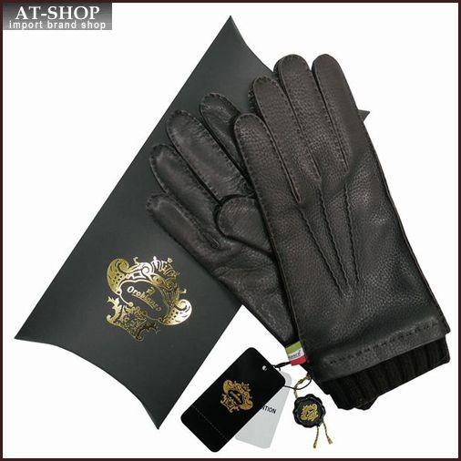 OROBIANCO オロビアンコ 手袋 メンズ グローブ 鹿革 ORM-1413 DARKBROWN ダークブラウン サイズ：8.5（24ｃｍ）｜at-shop