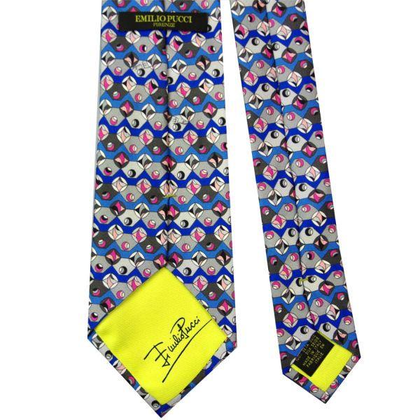 EMILIO PUCCI（エミリオプッチ） ネクタイ 8.5cm ブルー×グレー系