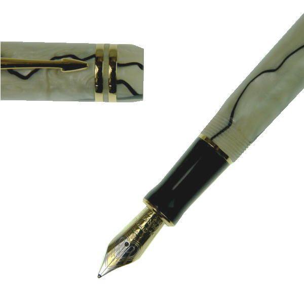 PARKER パーカー 万年筆 デュオフォールド パール&ブラック GT インター ペン先 M:中字　s1102113｜at-shop｜03