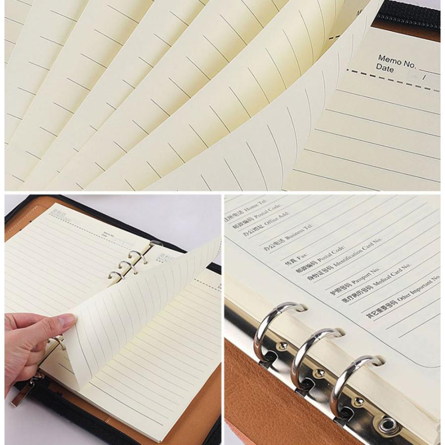 多機能揃え ファスナー付ノートカバー A6サイズ対応 ルーズリーフリフィル 電卓付 全5色 ペン入れ E1605 Nb01 A6 Atabah 通販 Yahoo ショッピング