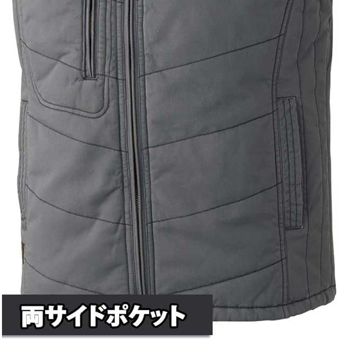 アタックベース 防寒ベスト 作業着 メンズ 作業服 綿100 中綿 冬用