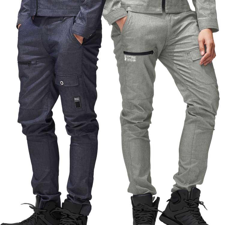 カーゴパンツ 作業ズボン メンズ ストレッチ スリム 大きいサイズ 紺 撥水 作業着 作業服 立体裁断 おしゃれ 無地 5L 6L かっこいい 0671 アタックベース | アタックベース | 11