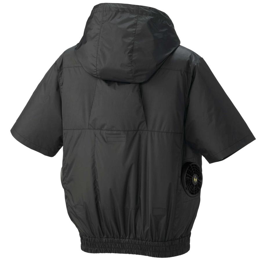 空調作業服 半袖 2026 新作 サイドファン 制電 抗菌 消臭 軽量 UVカット フード取り外し 胸ポケット  裏グラフェン 空調風神服 夏 2445 服のみ アタックベース | アタックベース | 05