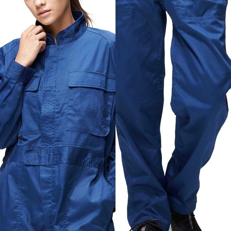 アタックベース つなぎ 長袖 メンズ 作業服 作業着 秋冬 胸ポケット 袖