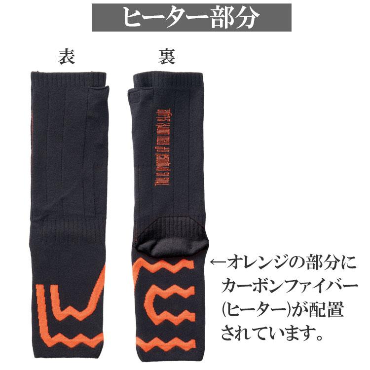 電熱ソックス バッテリー付き USB 電熱靴下 つま先なし メンズ 4段階