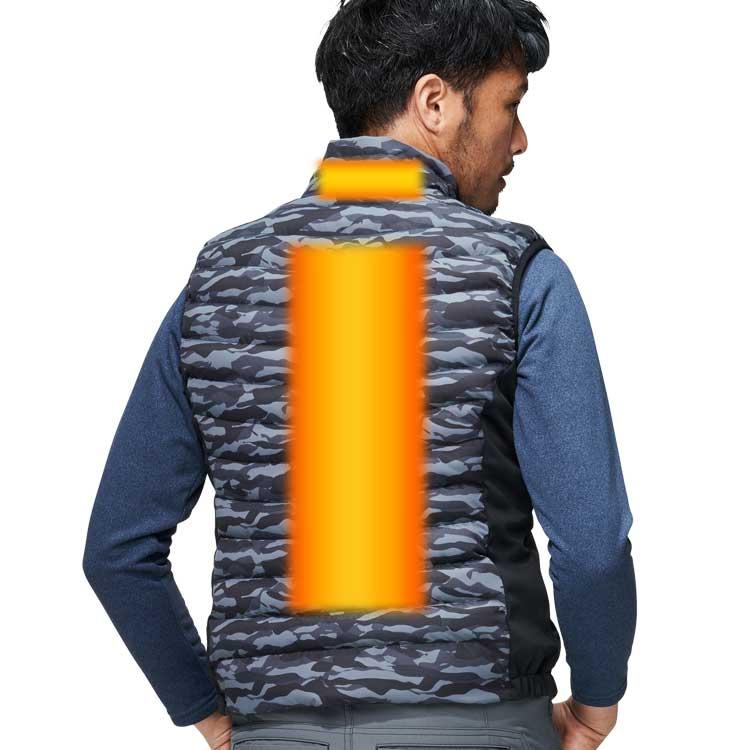 電熱ベスト バッテリー付き 中綿 裏アルミ 加熱ベスト ヒーターベスト