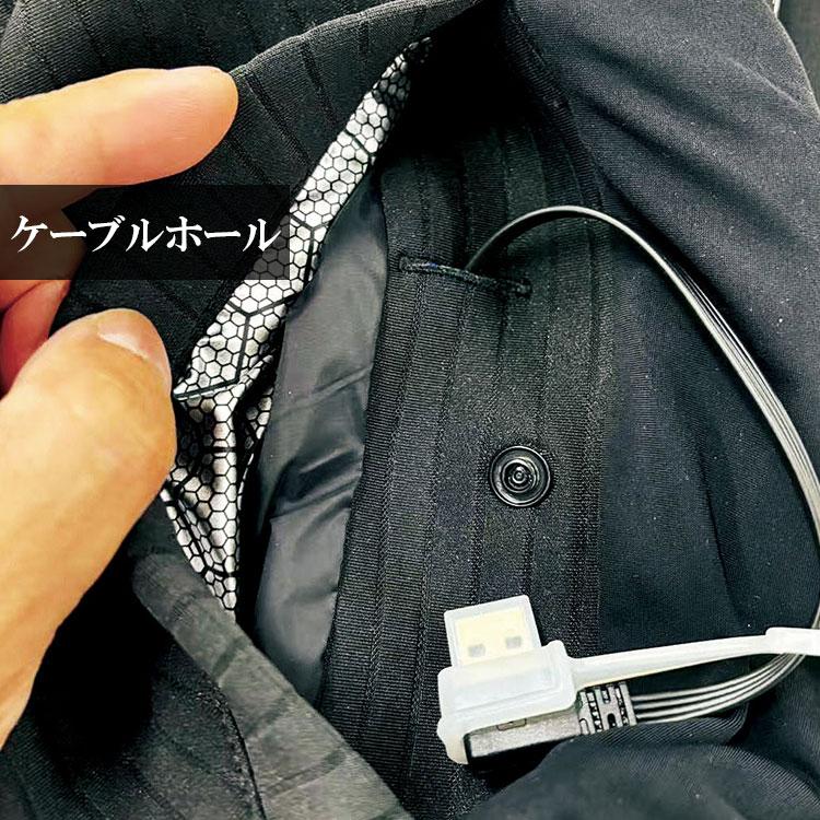 電熱ベスト バッテリー付き 加熱ベスト ヒーターベスト USB 中綿 メンズ 3段階温度調節 防寒 ハイブリッドヒートベスト 80000 ハマー HUMMER_13