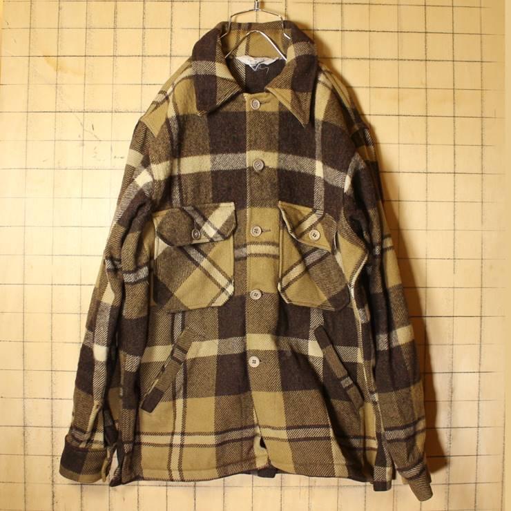 70s 80s USA製 Woolrich ウールリッチ チェック ウール ジャケット 