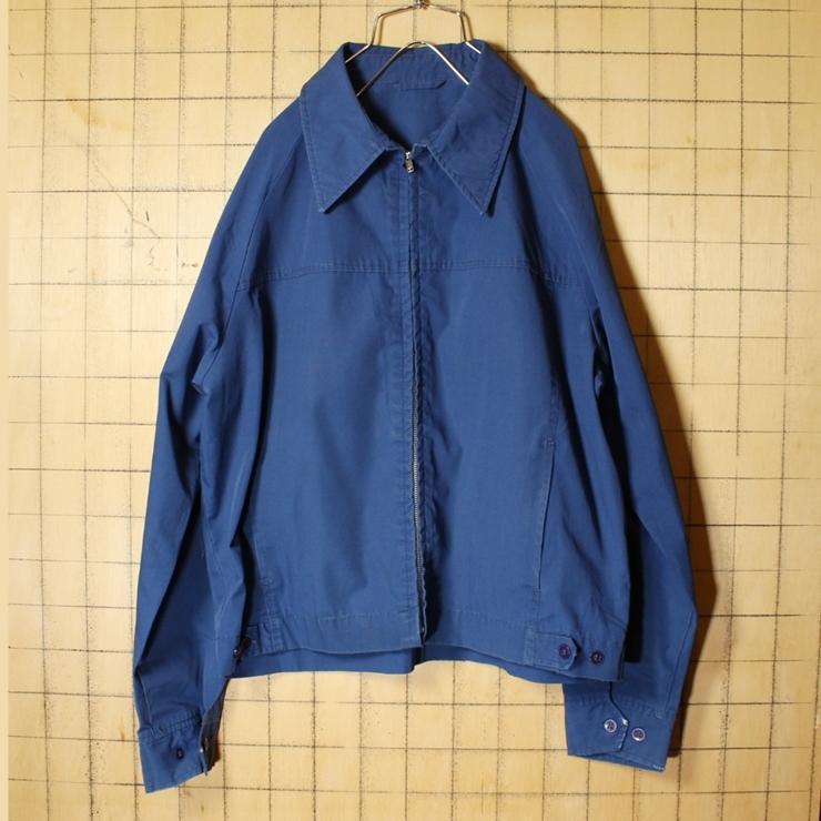 70s 80s Usa製 スイングトップ コットン ジャケット メンズl相当 ネイビー ブルー 紺 アメリカ古着 送料込