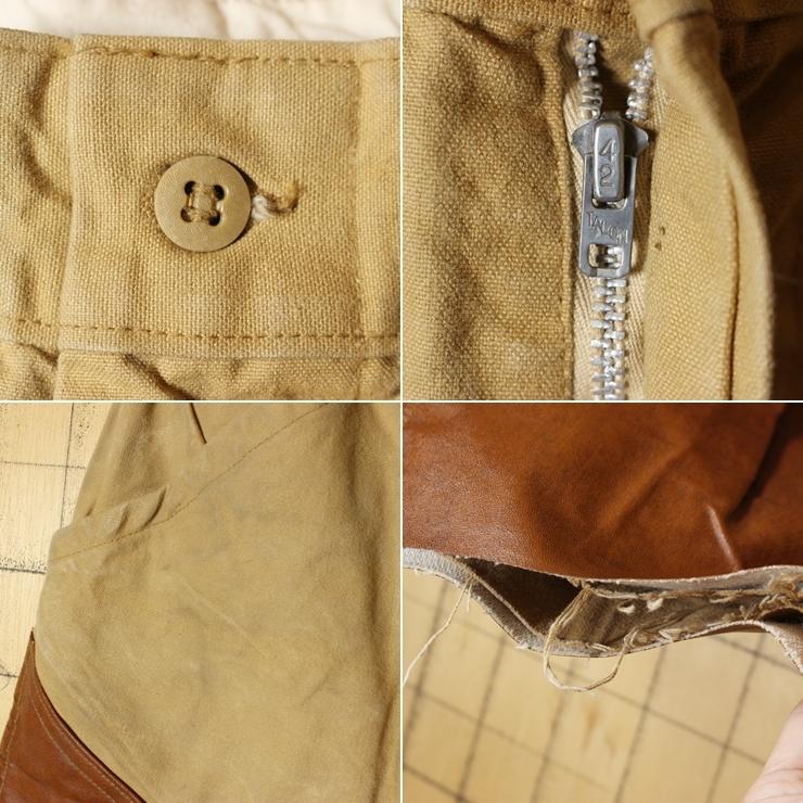 60s 70s USA製 フェイクレザーパッチ ハンティング パンツ 60s 70s USA製 フェイクレザーパッチ ハンティング パンツ