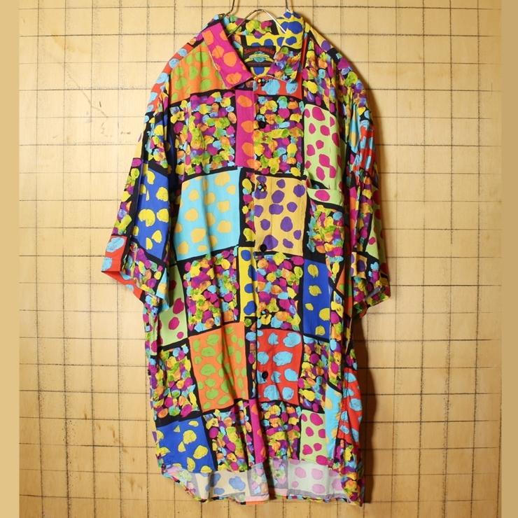 90s USA製 Jams World 30th Anniversary ペイント柄 ハワイアン 