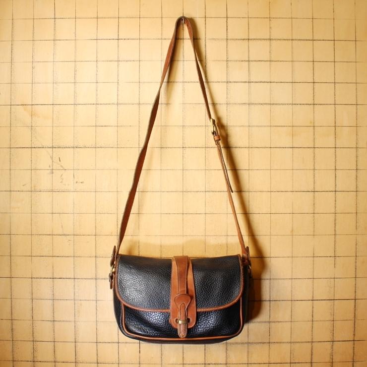 70s USA製 DOONEY&BOURKE レザー ショルダーバッグ ネイビー ブラウン  