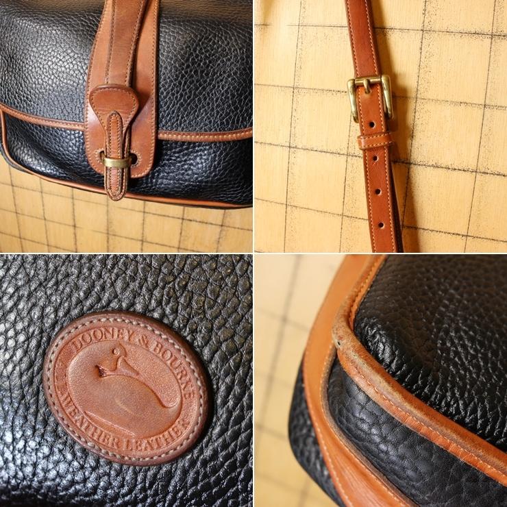 70s USA製 DOONEY&BOURKE レザー ショルダーバッグ ネイビー ブラウン  