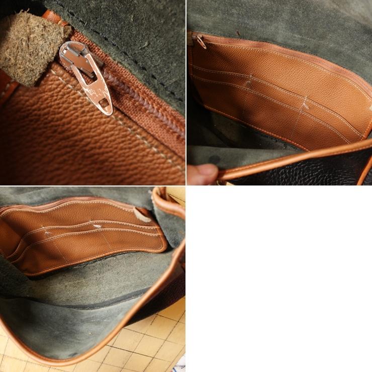 70s USA製 DOONEY&BOURKE レザー ショルダーバッグ ネイビー ブラウン  