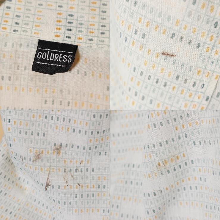 60s 70s EURO GOLDRESS シャーク オープンカラー ボックス シャツ  