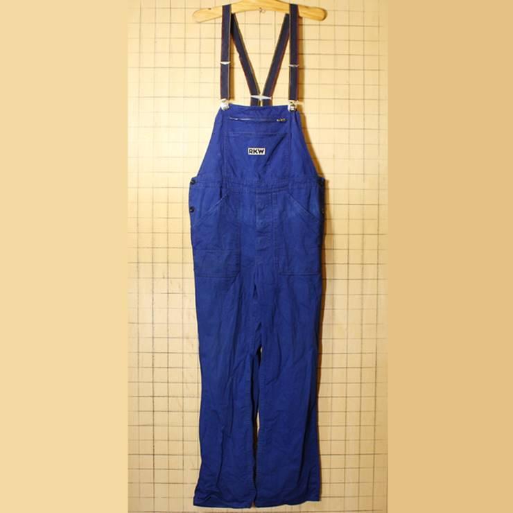 お買得 60年代から70年代頃の希少なeuroオーバーオール 60s 0702ss63 ヨーロッパ古着 ネイビー W40相当 サスペンダー オーバーオール ヘリンボーンツイル コットン フランス ドイツ 70s ボトムス パンツ