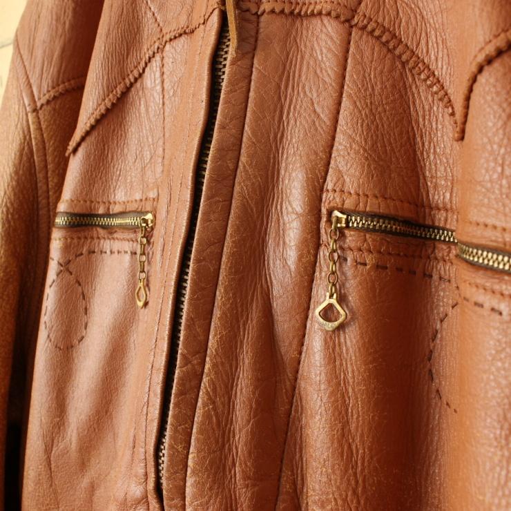 50s 60s USA製 Milco West レザー ジャケット メンズL相当 ライト 