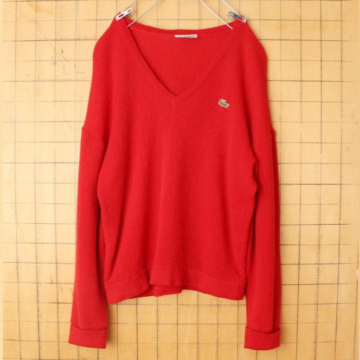 70s 80s フランス製 フレンチ ラコステ LACOSTE ウール ニット