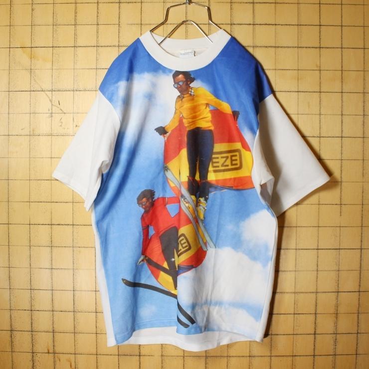 70s 80s JCPenney 全面 フォト プリント 半袖 Tシャツ ホワイト メンズ 