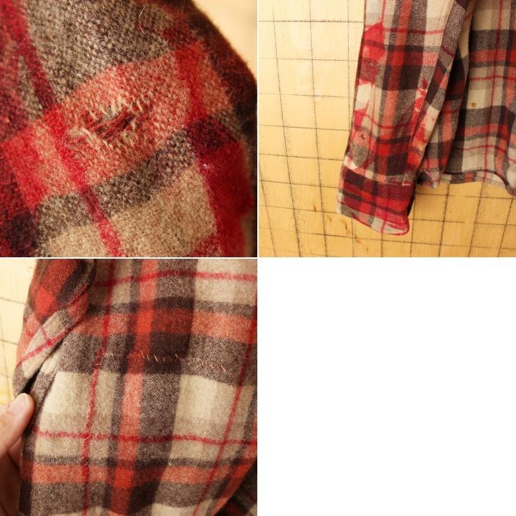 60s 70s USA Sears KINGS ROAD ウール チェック オープンカラー 60s 70s USA Sears KINGS ROAD ウール チェック オープンカラー