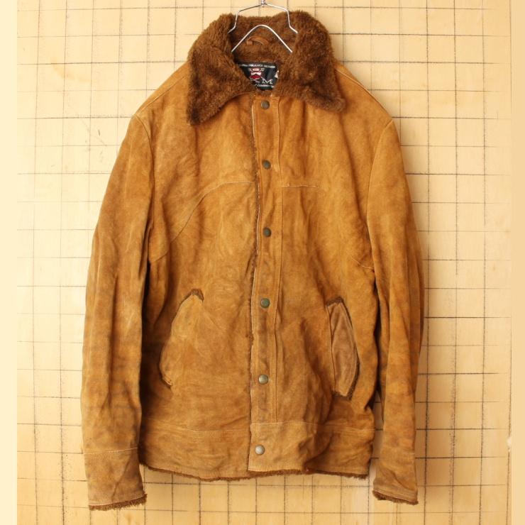 70s USA SKM R.sherman スウェード レザー ボアライナー ジャケット 
