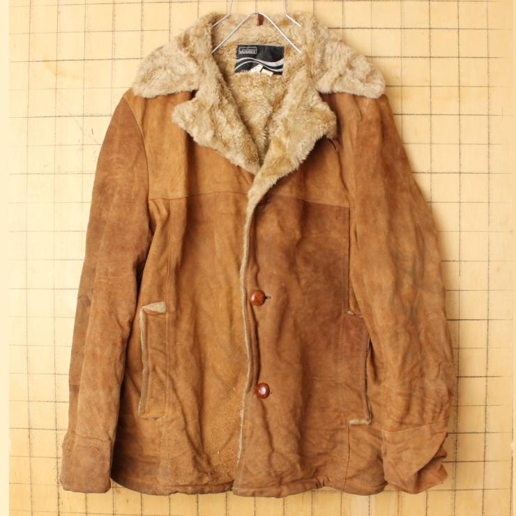 70s 80s USA MONTGOMERY WARD スウェード レザー ボアライナー  