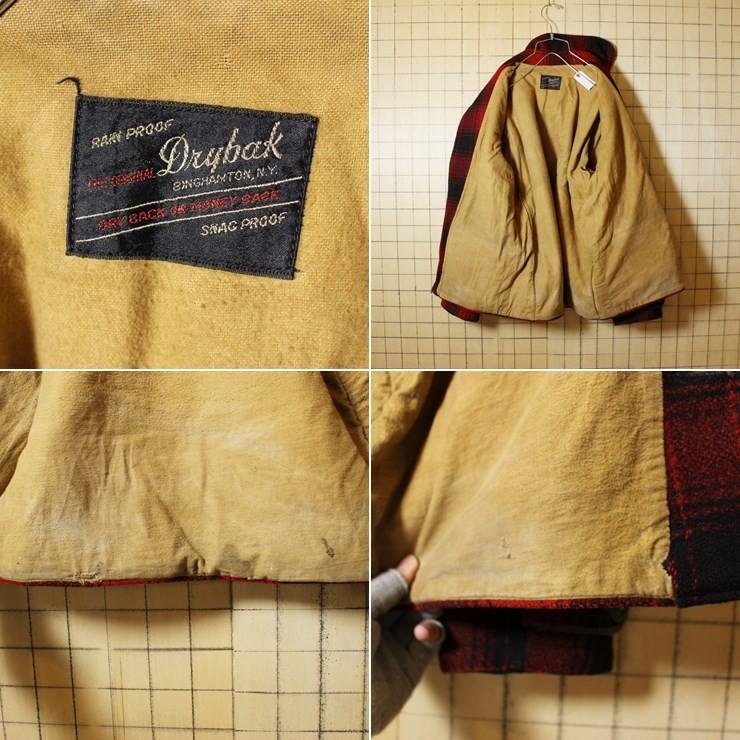 USA製 40s-50s ビンテージ 古着 Drybak チェック ウール USA製 40s-50s ビンテージ 古着 Drybak チェック ウール