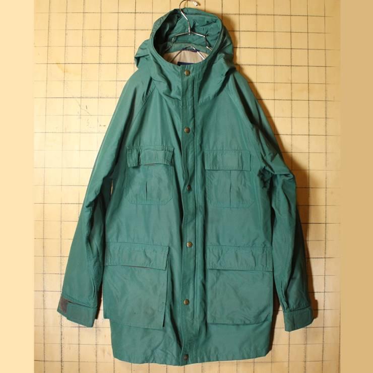 80s LANDS'END マウンテンパーカー メンズM グリーン ナイロン