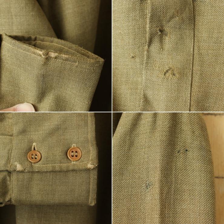 30s 40s USA TRUE-FIT U.S.ARMY OFFICER'S REGULATION SHIRT ギャバジン ウールシャツ メンズSM相当 カーキ ミリタリー アメリカ古着　112923aw28｜ataco-garage｜04