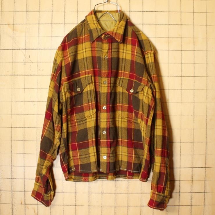 60s 70s USA製 PENDLETON ペンドルトン ウール チェック シャツ 長袖 
