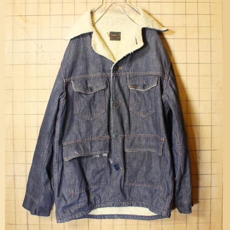 USA製 古着 70's シアーズ デニム ボア ランチ ジャケット