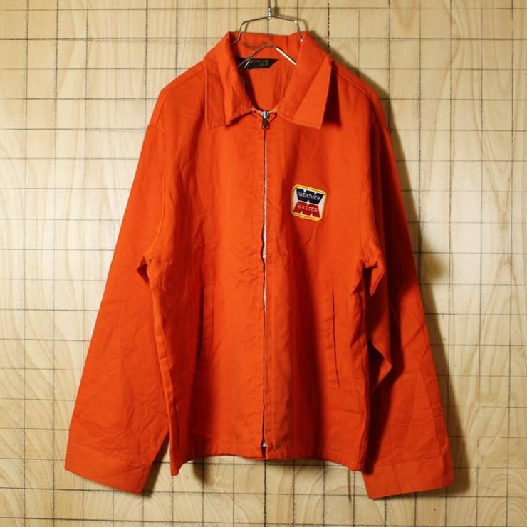 K-BRAND/オレンジワークジャケット/USA製古着/PRIDEジップ/ワッペン 