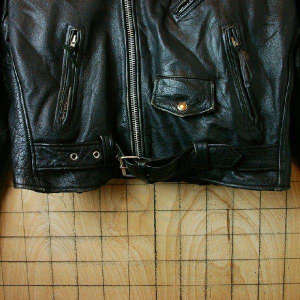 古着本革ブラックレザーライダースジャケットFIRST Genuine 古着本革ブラックレザーライダースジャケットFIRST Genuine