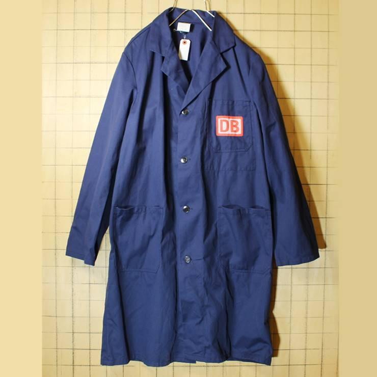 ドイツ フランス ワーク コート ネイビー メンズL相当 プリント